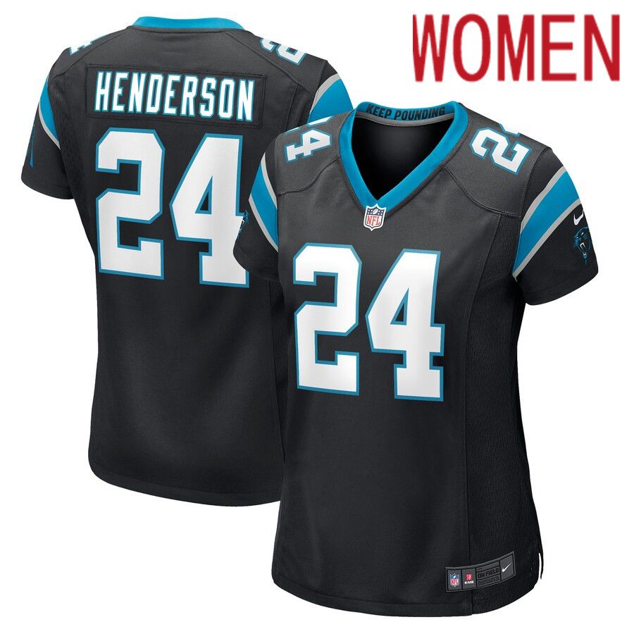 Women Carolina Panthers #24 C.J. Henderson Nike Black Game Player NFL Jersey